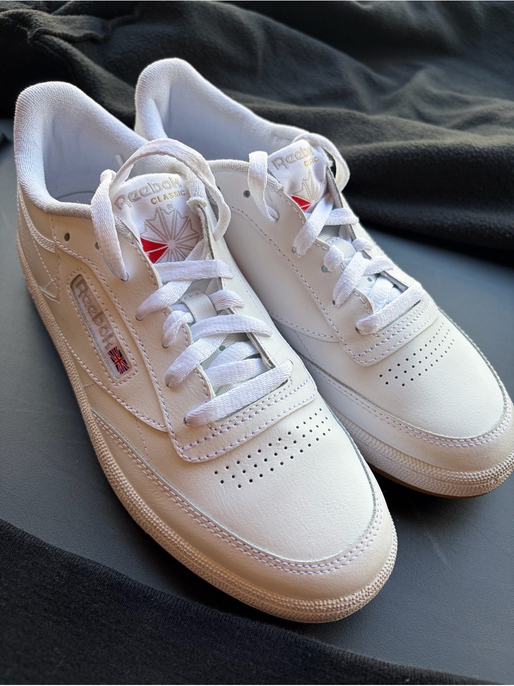 Reebok Classic Leather Sneakers - White with Red Accents